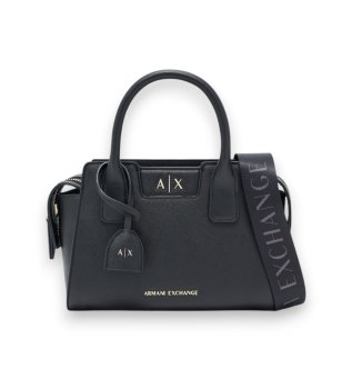 Black textured shopping bag
