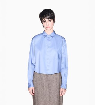 Camicia di popeline a vestibilità regolare blu