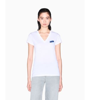 Camiseta Ajustada de Malha branco