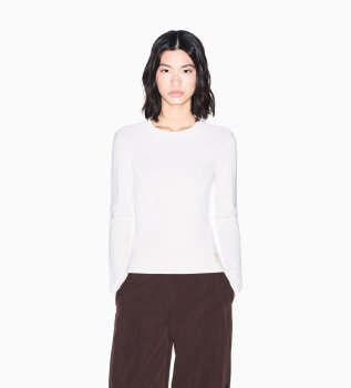 Maglione con logo ricamato bianco sporco