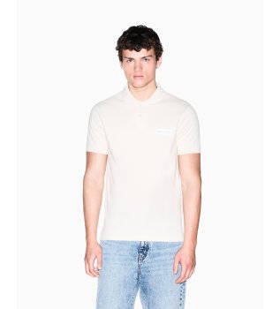 Beige cotton polo