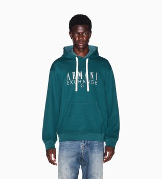 French terry green hoodie