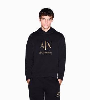 Black stretch cotton sweatshirt