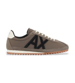 Fabric and suede sneakers with rubber sole