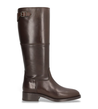 Bottes en cuir Couture marron