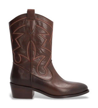 Brązowe skórzane buty Queens