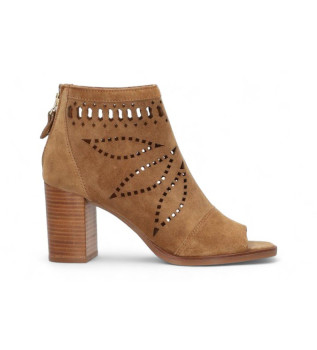 Bottines en cuir Liset marron - Hauteur du talon 8cm