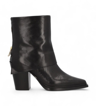 Maysale - Bottines en cuir noir