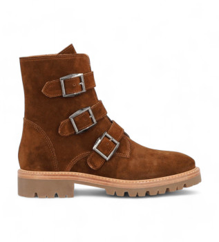 Stivaletti in pelle militare marrone