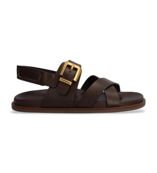 Dark brown Isabella leather sandals