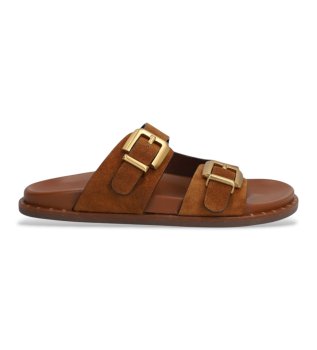 Isabella brown leather sandals