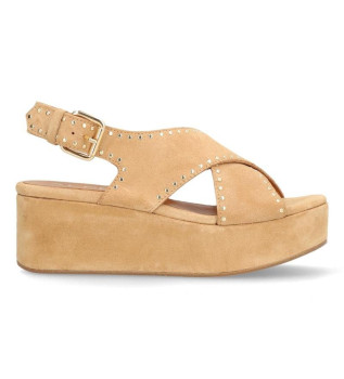 Sandalias de piel Sitges beige