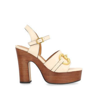 Skórzane sandały Venus w kolorze złamanej bieli