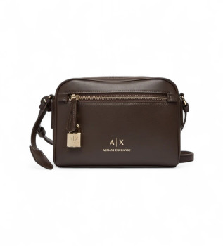 Skuldertaske med brunt logo