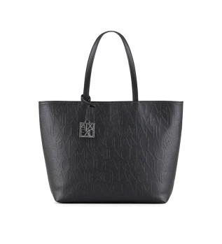 Sac Shoppper avec logo grav sur toute la surface noire