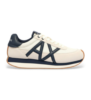 Beige Logo-Turnschuhe