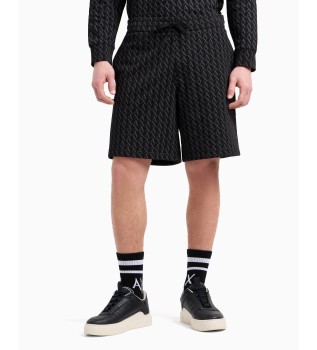 Allover bermudashorts sort