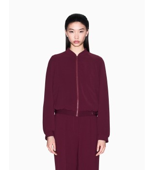 Giacca con zip color granato