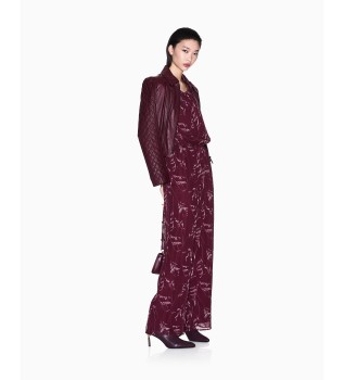 Burgundy chiffon jumpsuit
