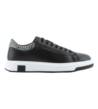 Buy Armani Exchange Leather Sneakers Ton black