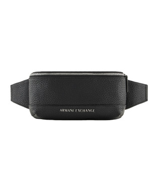 Black coated fabric bum bag