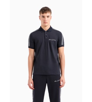 Ensfarvet navy poloshirt