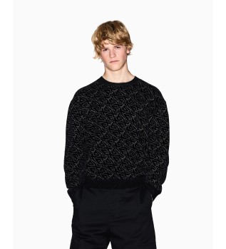 Logo-Pullover schwarz