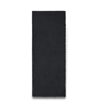 Logo-Jaquard-Schal schwarz