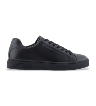 Black leather trainers