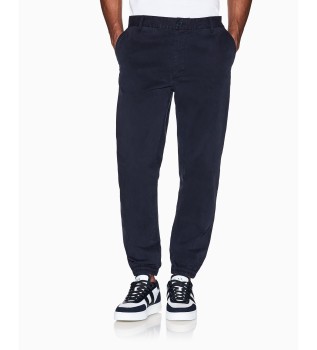 Pantaloni jogger in chino blu navy