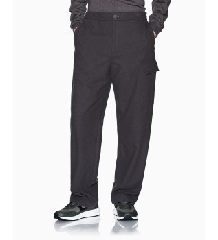 Pantaloni cargo in misto lana grigia