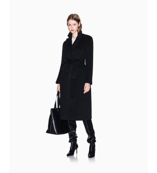 Maxi križni plašč s črnim pasom