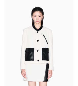 Ostrukturerad jacka vit