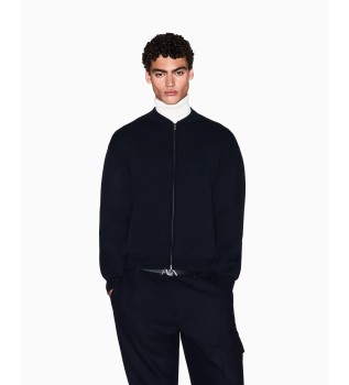 Casaco com fecho de correr azul-marinho