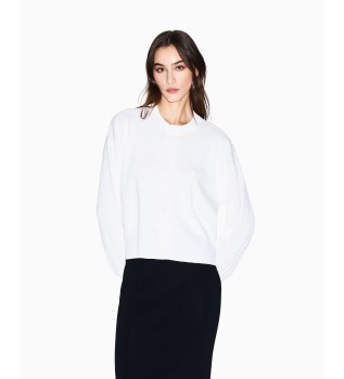 Botes do casaco de malha branco