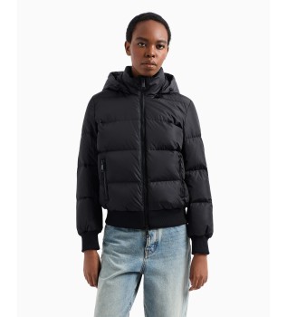 Cappotto nero in piuma