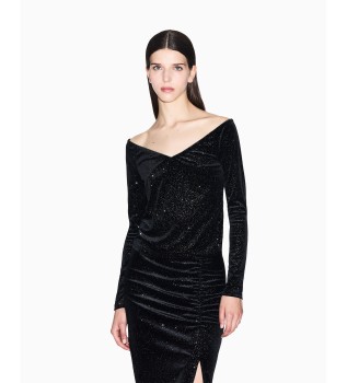 T-shirt noir brillant