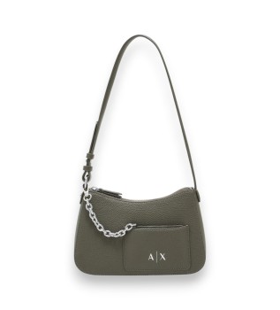 Shoulder bag with green chain