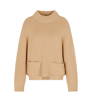 Maglione a collo alto beige