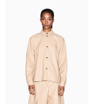 Camisa em pele sint�tica bege