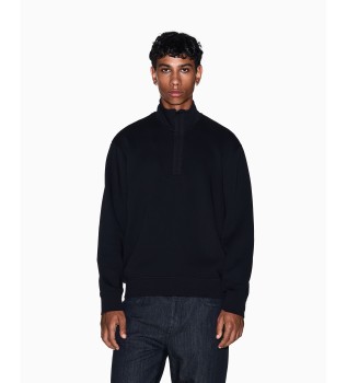 Schwarzes Sweatshirt mit Reiverschluss