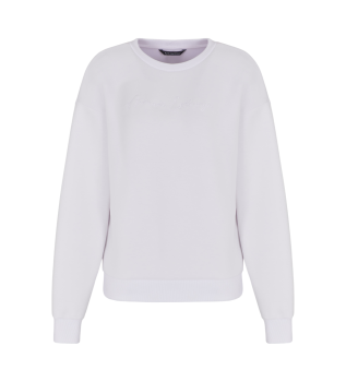 Sweater met ronde hals en wit geborduurd logo