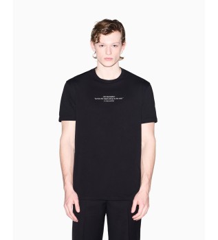 Camiseta de corte regular em jersey de algodão clássico preto
