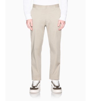 Beige Slim Chino Trousers