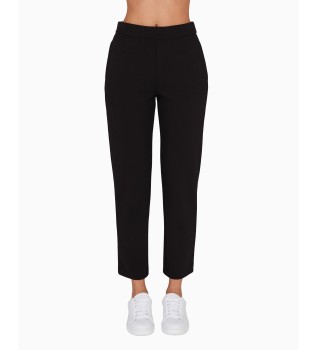 Pantaln cigarette con logo bordado negro
