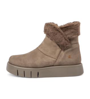 Leren enkellaarsjes 1346 Malaga beige