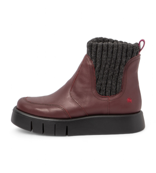 Botins em pele 1348 borgonha