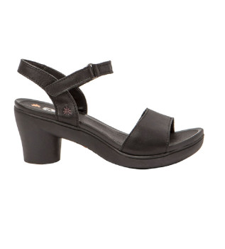 Leather sandals 1475 black -Height heel 7cm