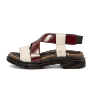 Sandales en cuir 1553 Birmingham beige, bordeaux, rouge
