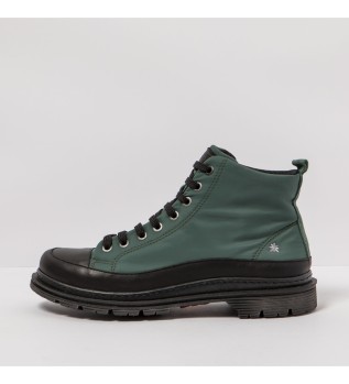 Bottines en cuir vert fonc
